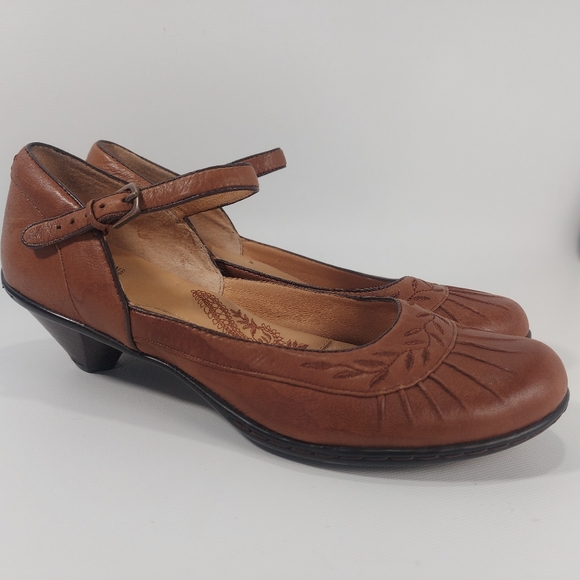 Sofft Light Brown Mary Jane Low Heel Shoes Ankle Strap, 7.5 - Picture 4 of 11